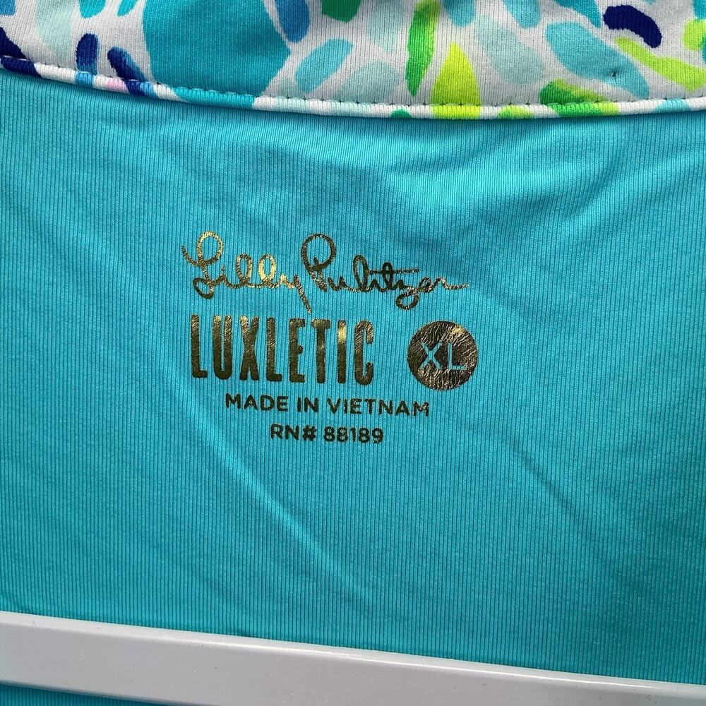 Lilly Pulitzer Luxletic Lakelyn Polo Tank Top Zanzibar Floral size XL - Picture 10 of 13